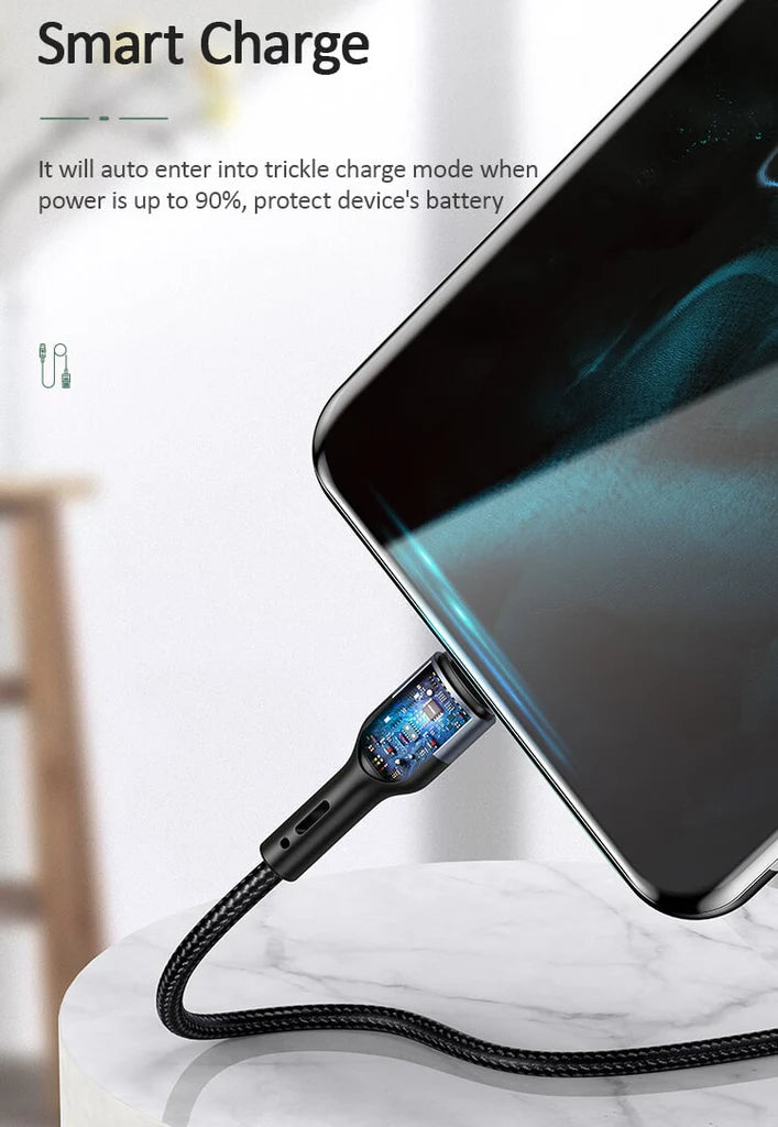 USAMS USB To Type-C Aluminium Charger Cable Charging Data Samsung iPhone 16 15