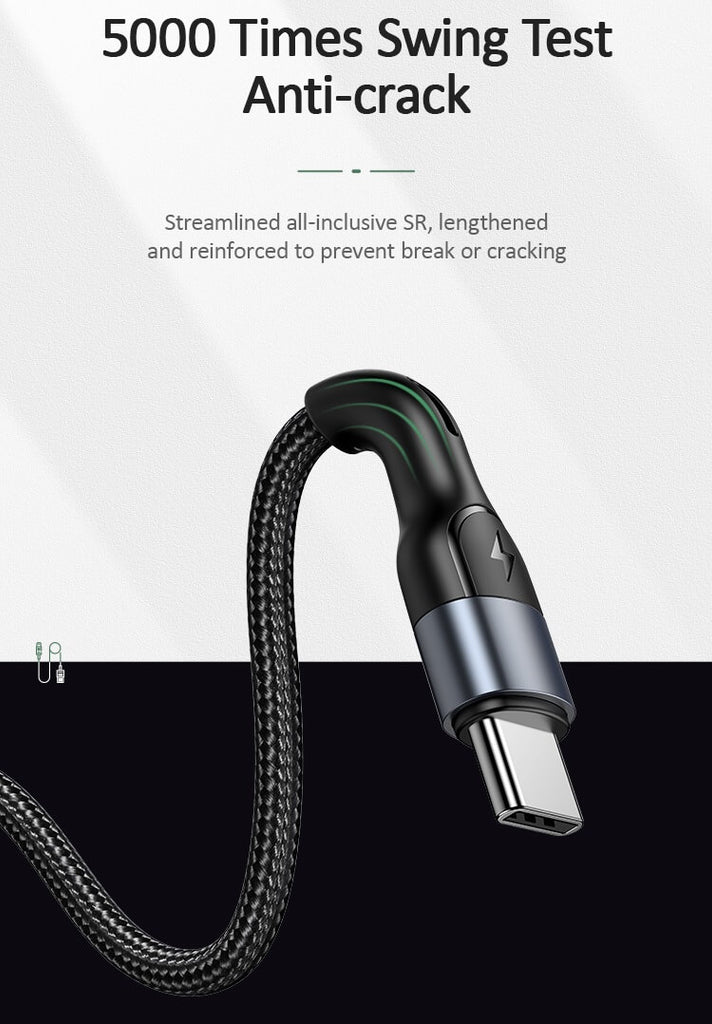 USAMS USB To Type-C Aluminium Charger Cable Charging Data Samsung iPhone 16 15