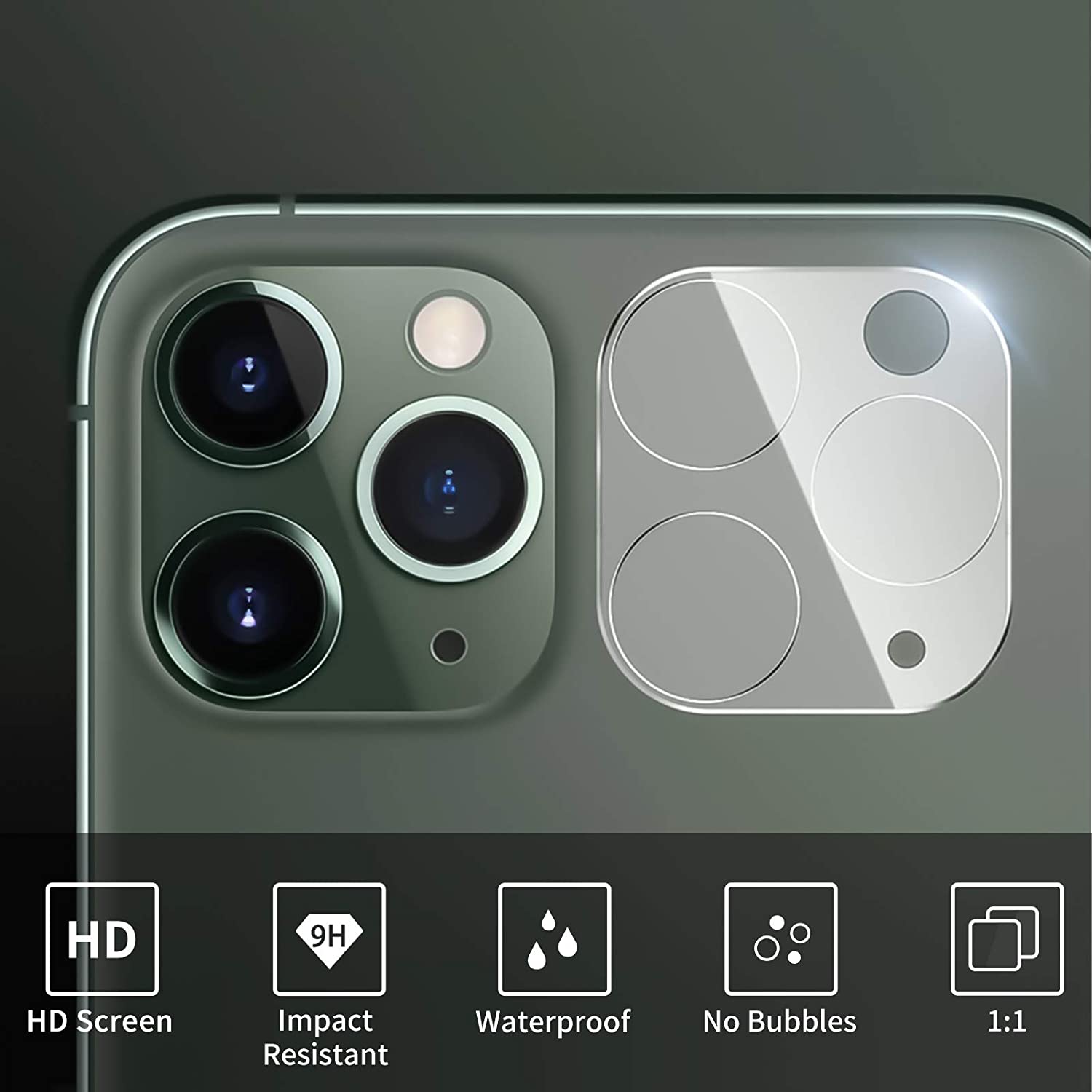 Nuglas Clear Tempered Glass Camera Lens Protector Frame For iPhone 14 13 12 11 XS