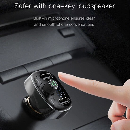 Baseus Handsfree Bluetooth FM Transmitter MP3 Car Charger T-Typed CCALL-TM01