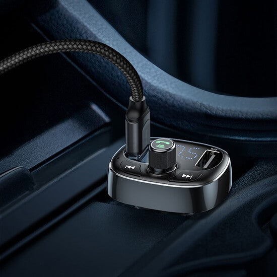 Baseus Handsfree Bluetooth FM Transmitter MP3 Car Charger T-Typed CCALL-TM01