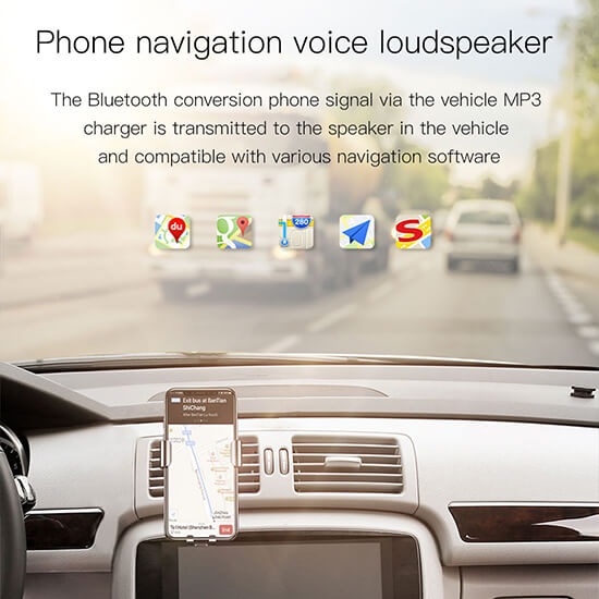 Baseus Handsfree Bluetooth FM Transmitter MP3 Car Charger T-Typed CCALL-TM01