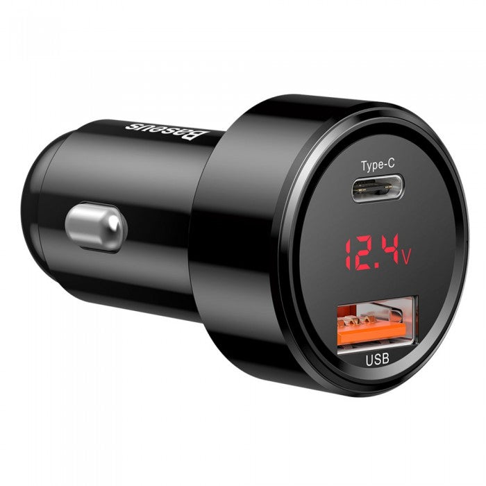 Baseus 45W Handsfree Bluetooth FM Transmitter MP3 Magic Series Car Charger USB & Type C Dual Charging Port