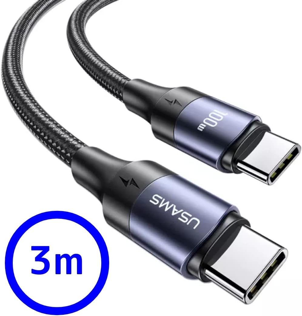 USAMS 100W PD USB-C To Type-C Fast Charging Cable Data Cord For Samsung iPad