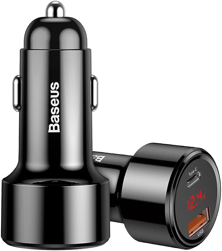 Baseus 45W Handsfree Bluetooth FM Transmitter MP3 Magic Series Car Charger USB & Type C Dual Charging Port