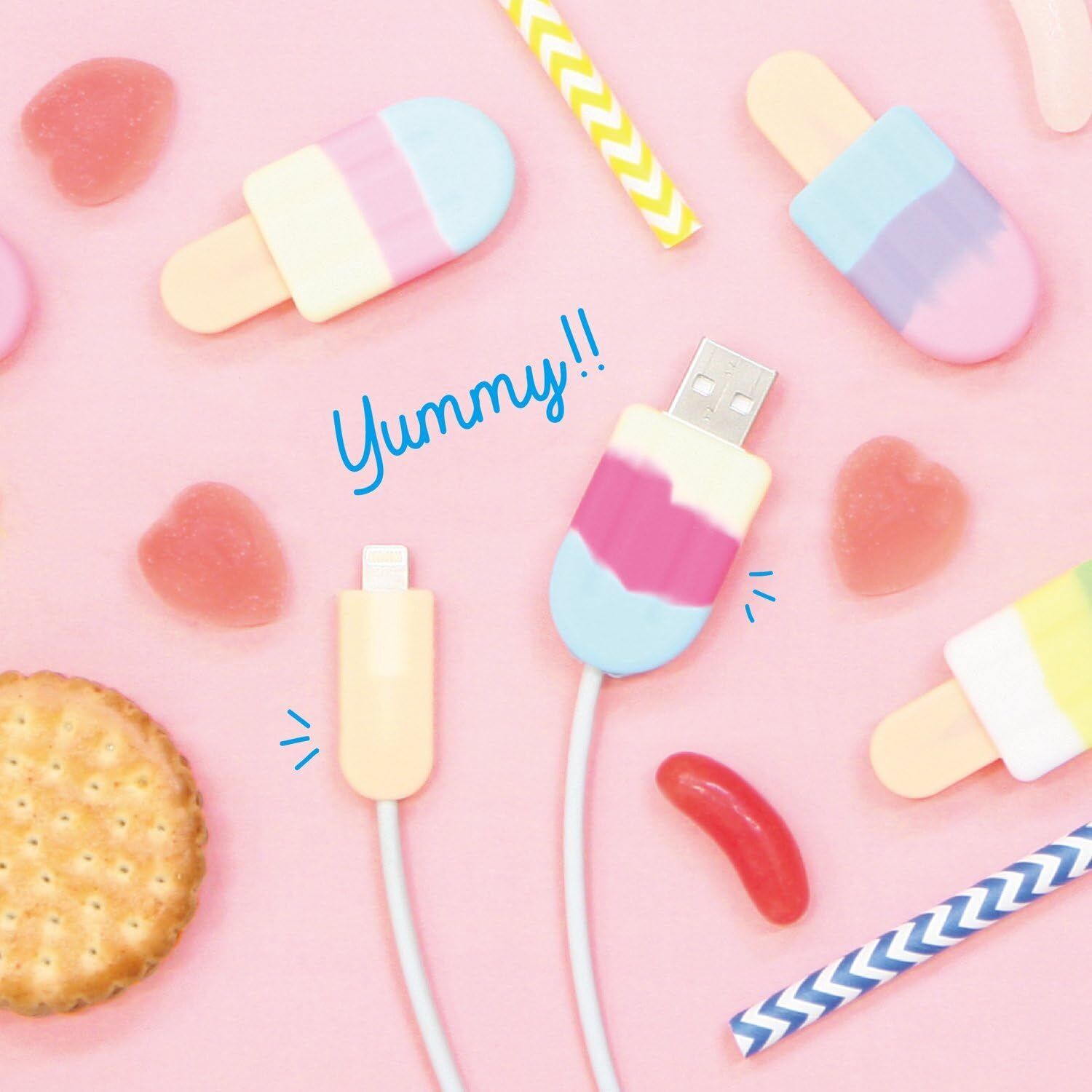 Everlab Ice Cream Cable Protector Cute Silicone Cover For USB Charging Cable