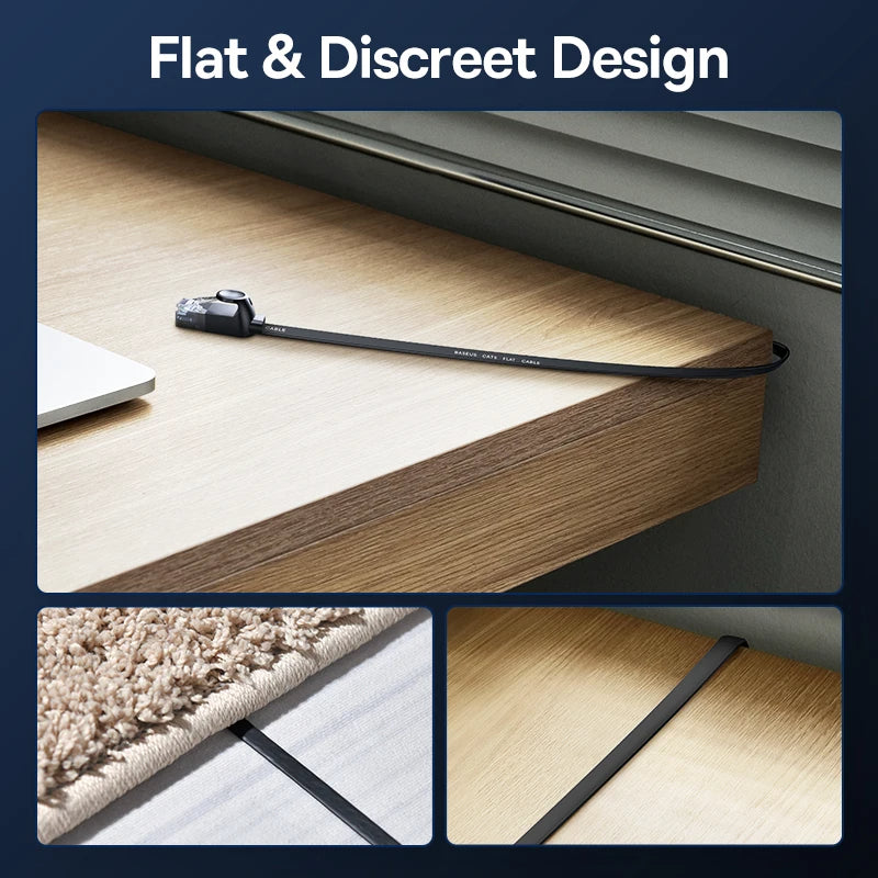 Baseus CAT 6 Ethernet Flat Network Cable LAN Internet RJ45 Modem Router PC PS