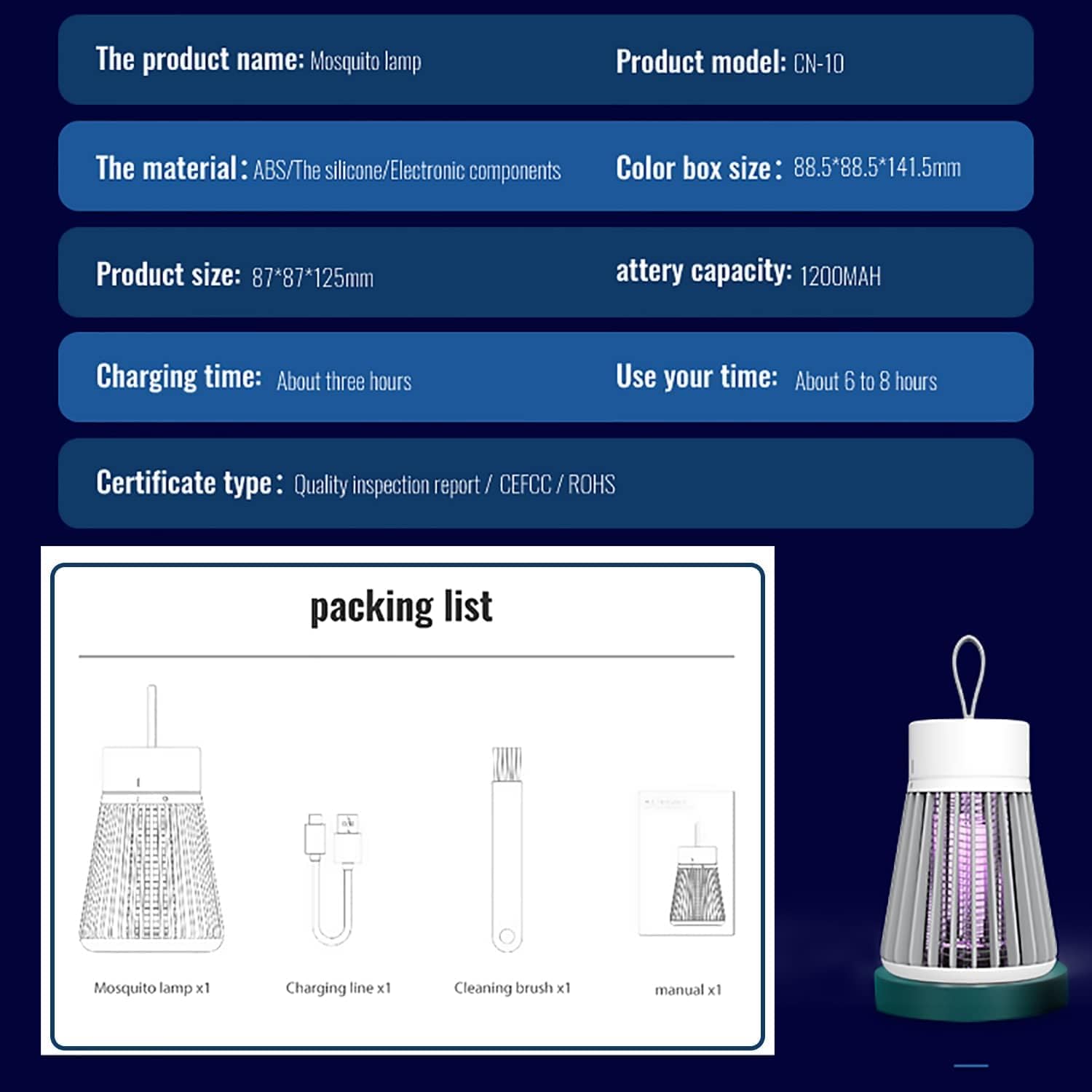 Everlab USB Powered Household USB Mosquito Insects Killer Lamp UV Light Zapper Wireless Portable