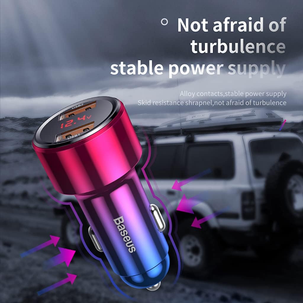 Baseus 45W Handsfree Bluetooth FM Transmitter MP3 Magic Series Car Charger USB & Type C Dual Charging Port