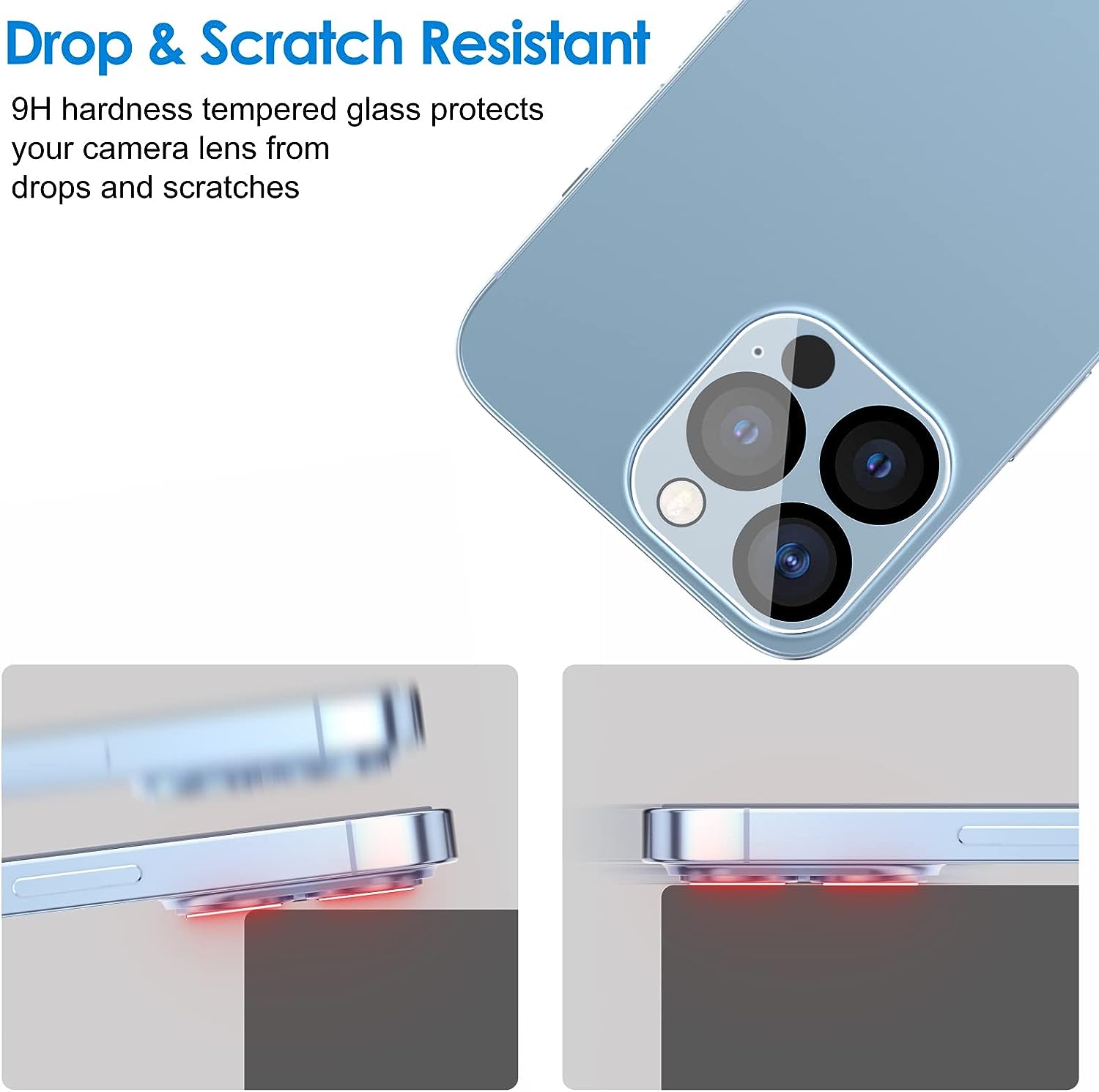 Nuglas Black Frame Tempered Glass Camera Lens Protector For iPhone 14 13 12 11 XS