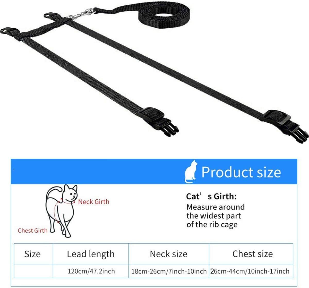Everlab Cat Harness Collar and Leash For Pet Cat Outdoor Walking