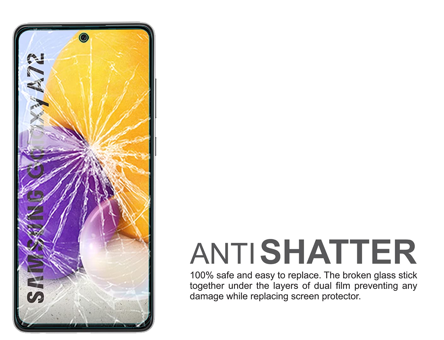 Nuglas Clear Tempered Glass Screen Protector For Samsung A73 A72 A71 A70 A53 A52 A51