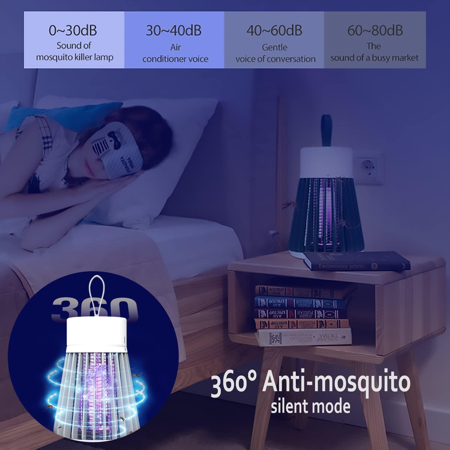 Everlab USB Powered Household USB Mosquito Insects Killer Lamp UV Light Zapper Wireless Portable