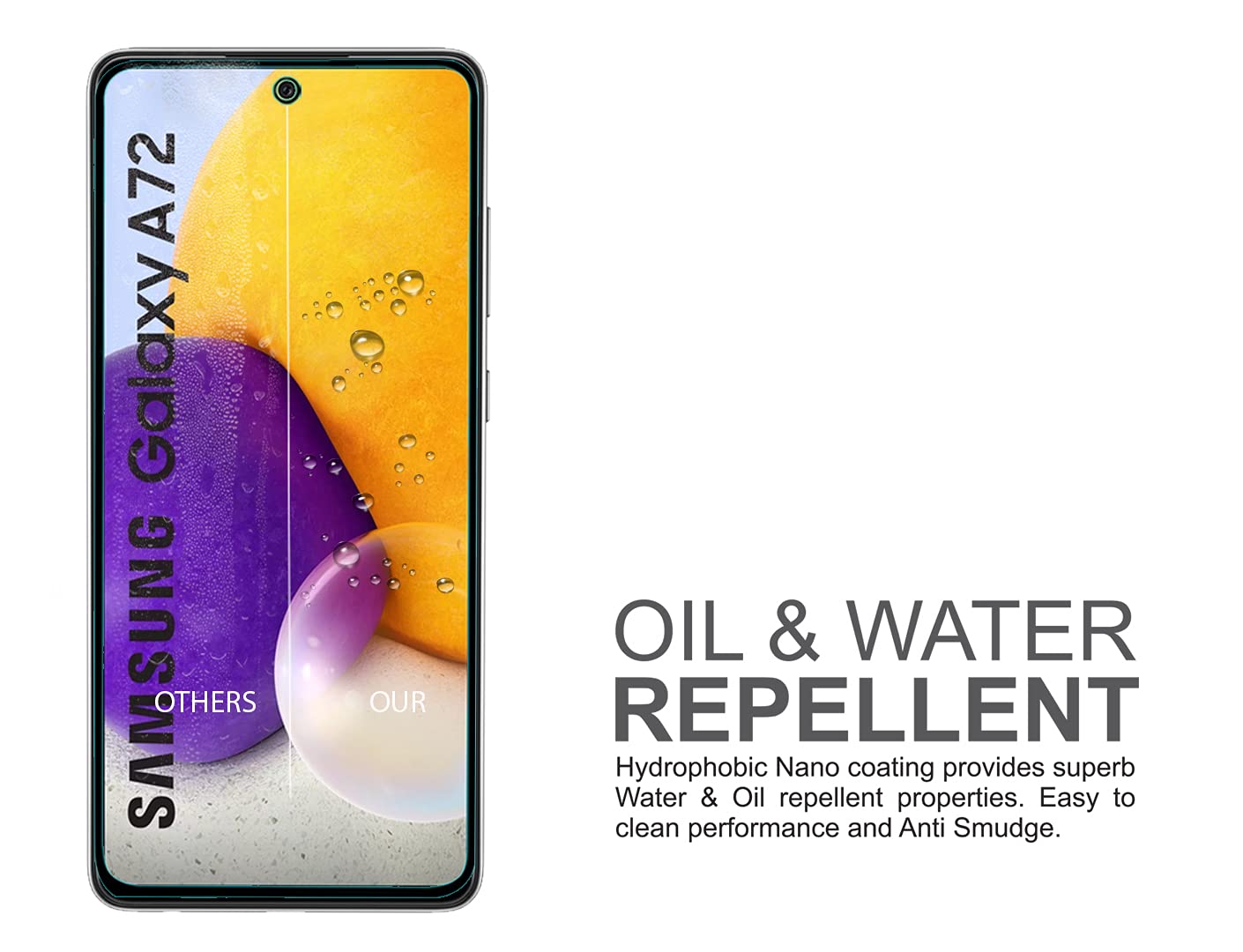 Nuglas Clear Tempered Glass Screen Protector For Samsung A73 A72 A71 A70 A53 A52 A51