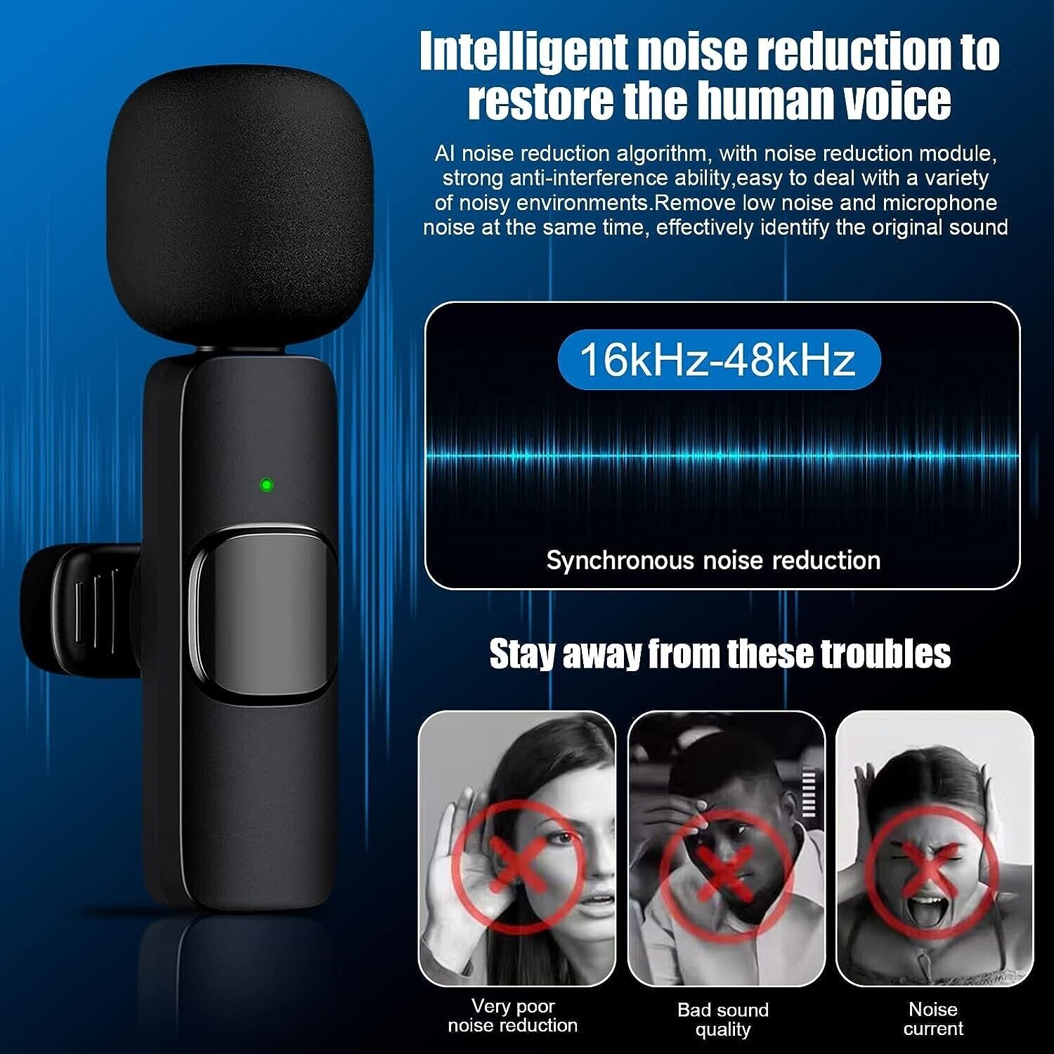 Wireless Lavalier Microphone Mic For Apple Phone iPhone iPad Vlog Live Stream