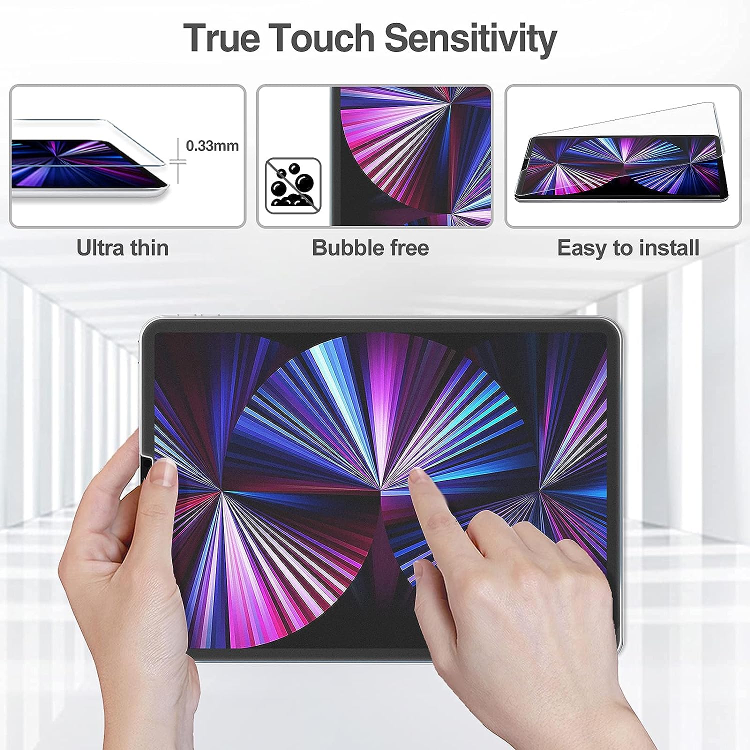 Nuglas Premium Tempered Glass Clear Screen Protector For iPad Pro Air Mini