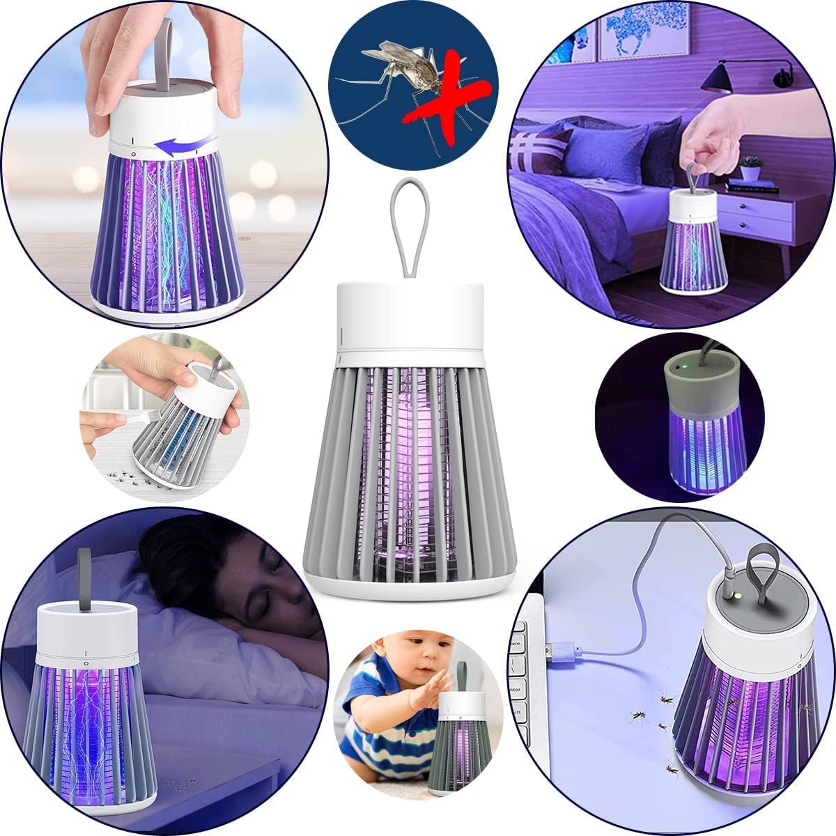 Everlab USB Powered Household USB Mosquito Insects Killer Lamp UV Light Zapper Wireless Portable