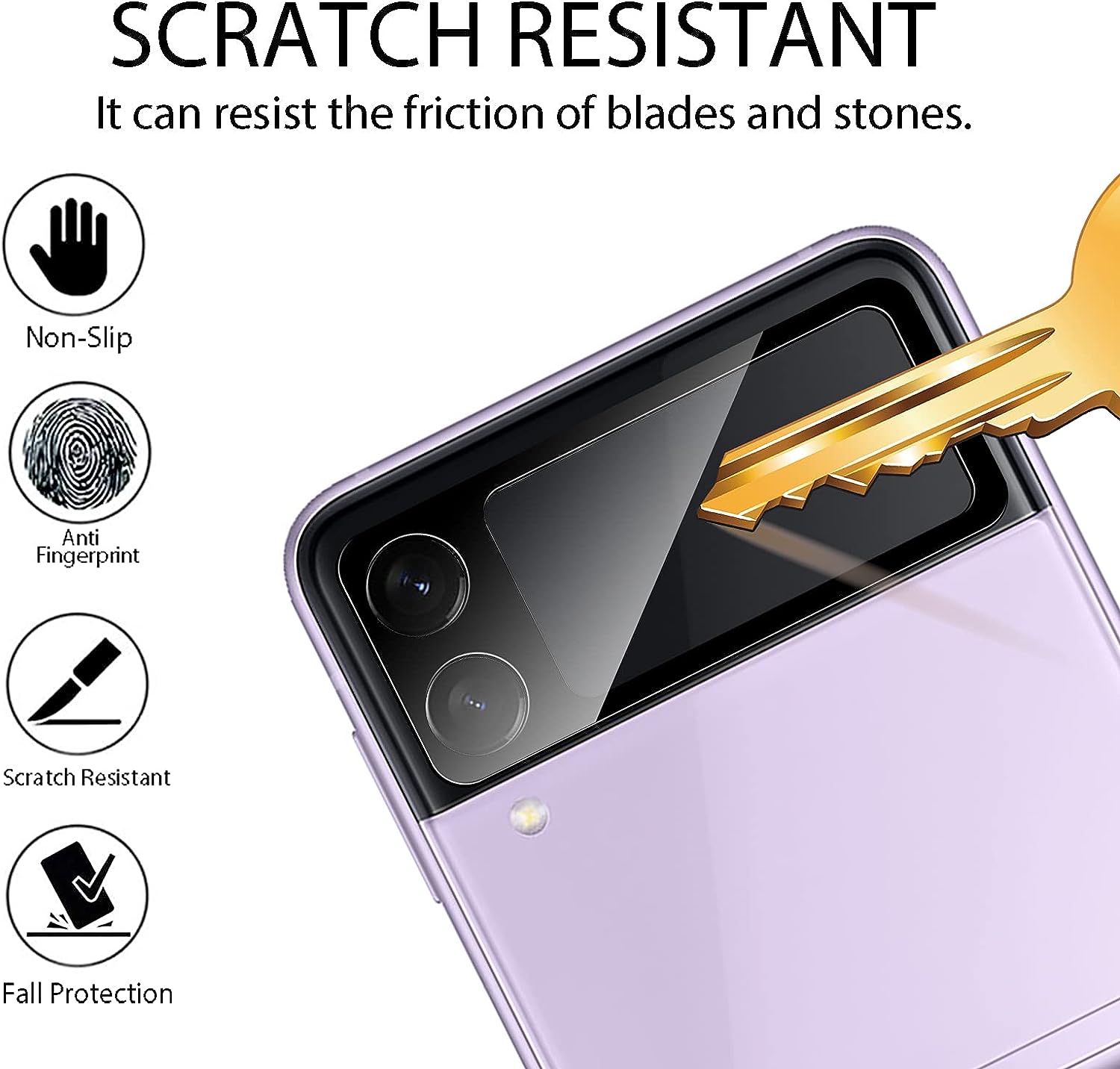 Nuglas Camera Lens Tempered Glass Protector Frame For Z Flip 3