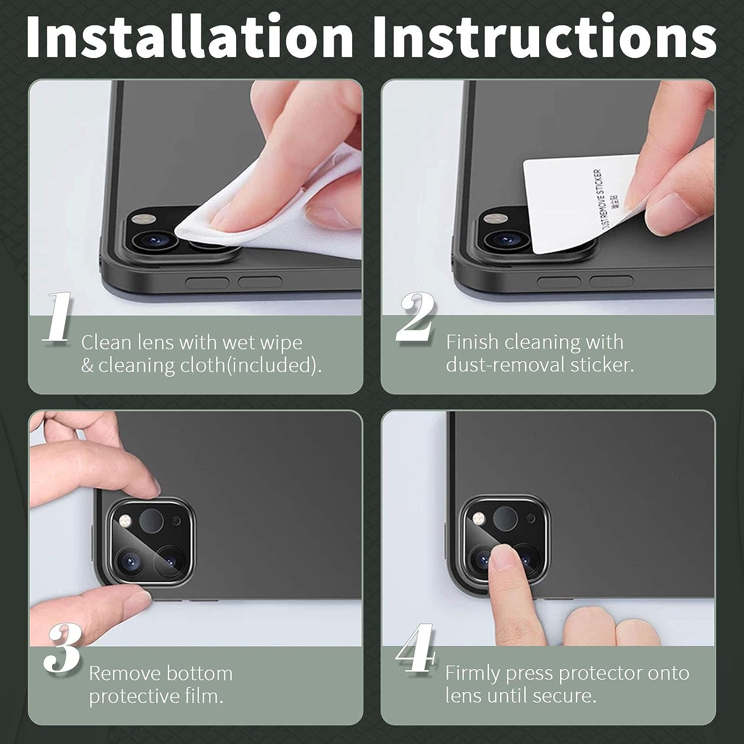 Nuglas Clear Tempered Glass Camera Lens Protector Frame For iPhone 14 13 12 11 XS