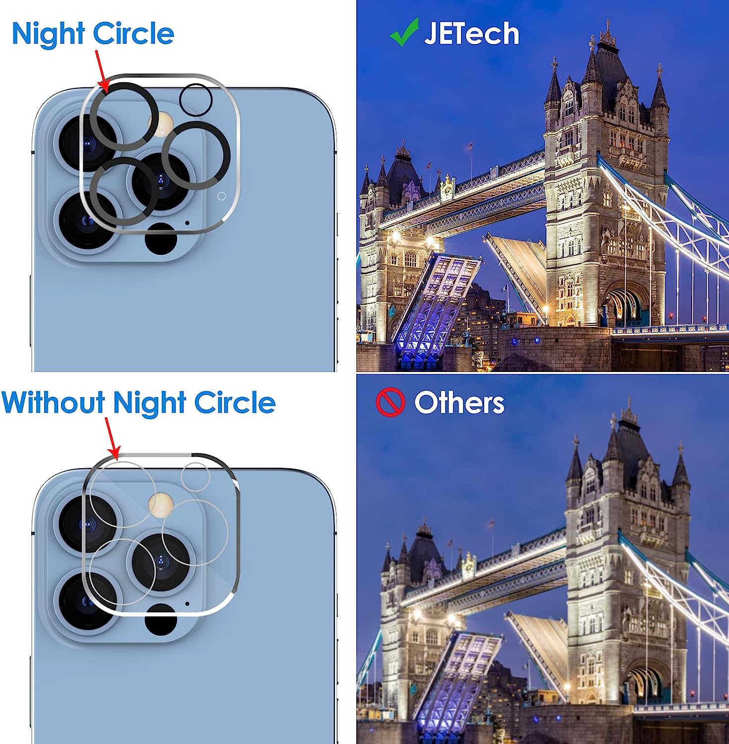 Nuglas Black Frame Tempered Glass Camera Lens Protector For iPhone 14 13 12 11 XS