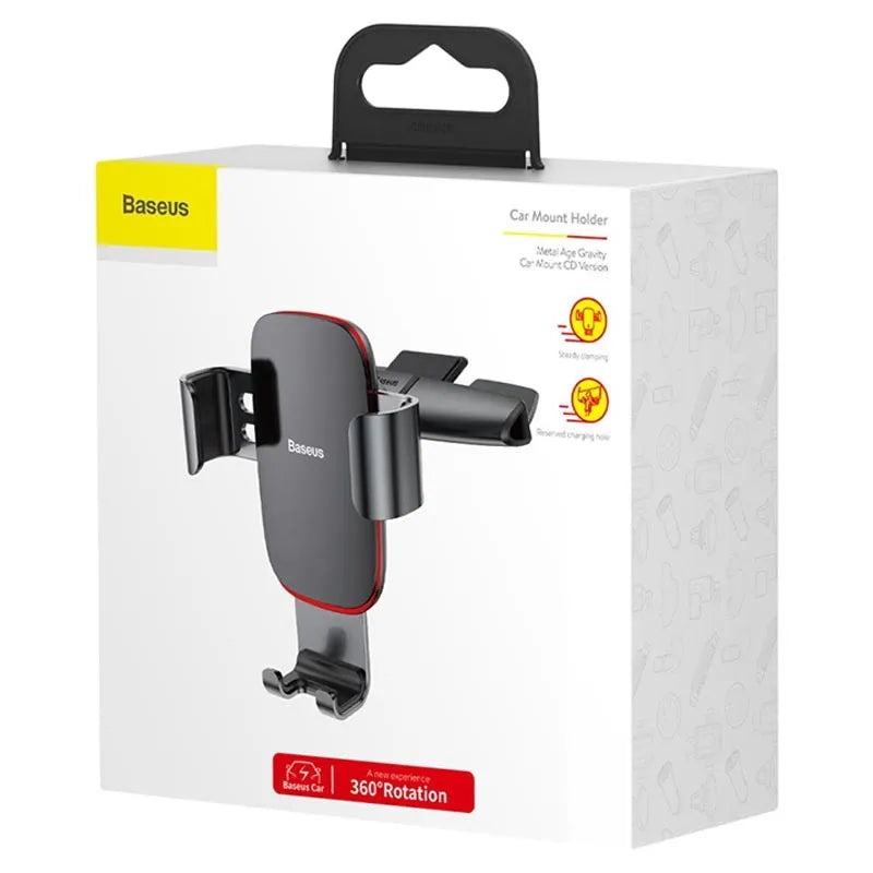 Baseus Metal Gravity Car Phone Holder Handsfree Mount For Navigation Maps - CD Slot