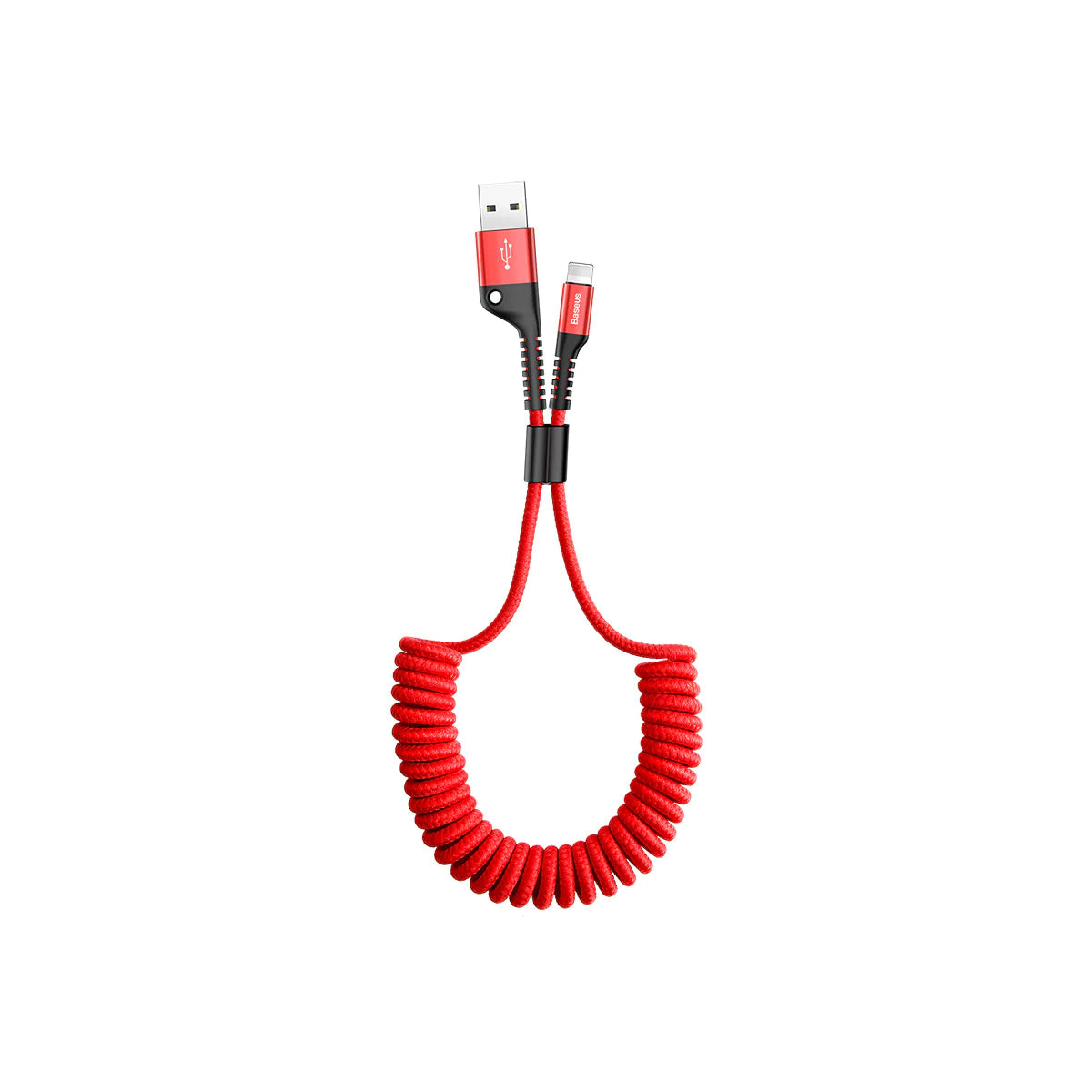 Baseus USB To Lightning Cable Nylon Charging Cable Charger Data Coiled Spiral For iPhone iPad