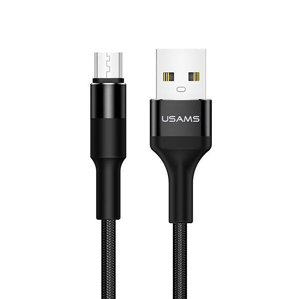 USAMS Braided Aluminum USB To Micro USB Data Charger Cable Cord For Android Samsung (1m)