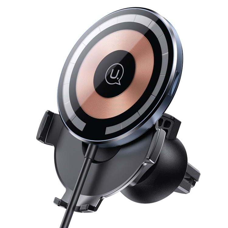 USAMS 15W Fast Car Vent Mount Holder Wireless Charger For iPhone MagSafe