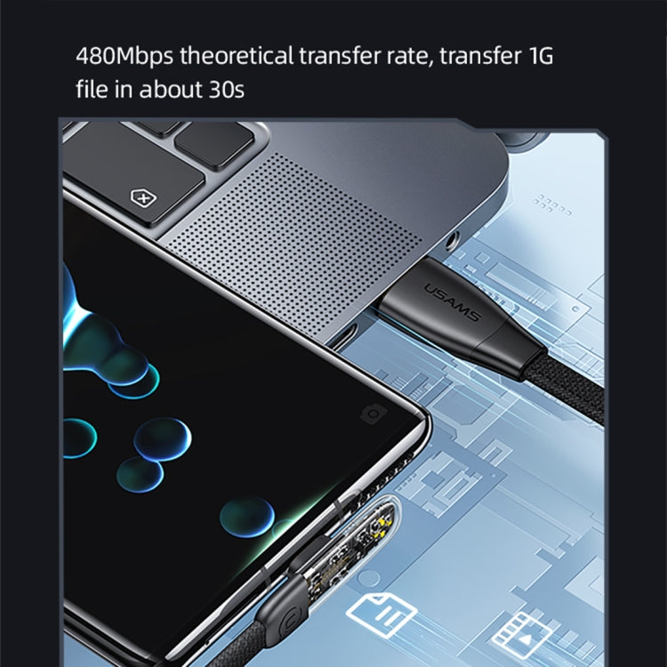 USAMS USB To Type-C Cable Charge PD Quick Charging Data Fast Charger Samsung - 1.2m