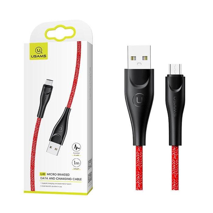 USAMS Smart Braided USB To Micro USB Charger Charging Cable Data Cord Android Samsung US-SJ396