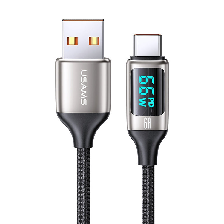 USAMS USB To Type C 66W 5A Digital Display Fast Charging Cable Data Cord