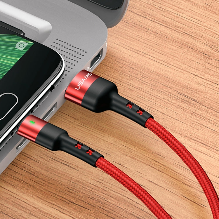 USAMS LED Braided USB To Micro USB Data Charger Cable Cord For Android Samsung (1.2m)