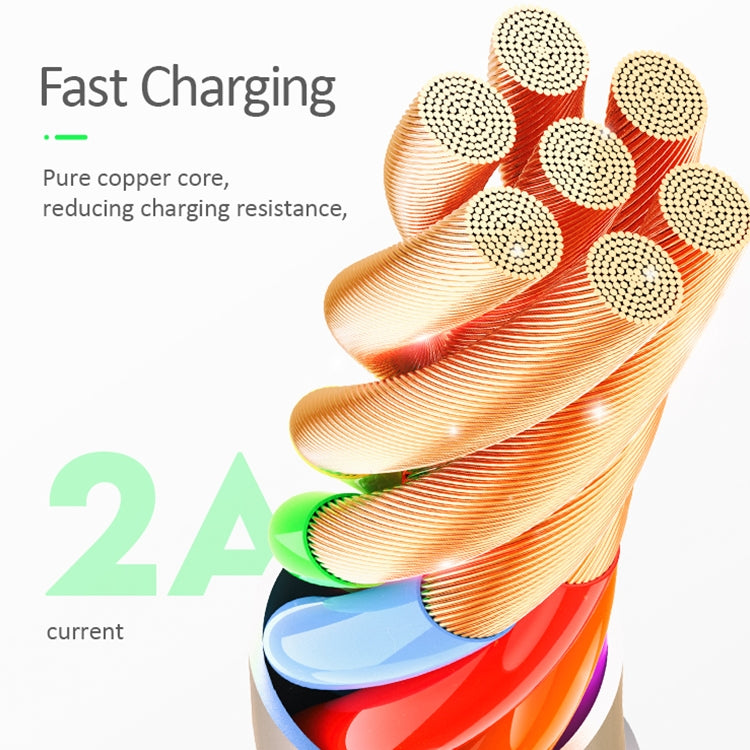 USAMS LED Braided USB To Micro USB Data Charger Cable Cord For Android Samsung (1.2m)