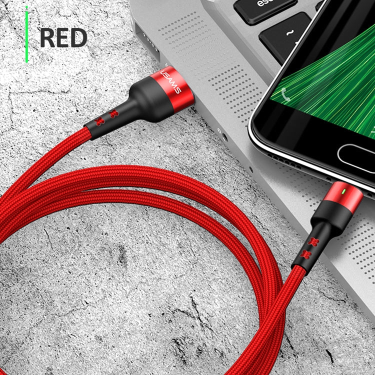 USAMS LED Braided USB To Micro USB Data Charger Cable Cord For Android Samsung (1.2m)