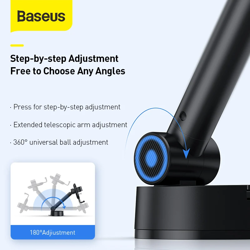 Baseus 360° Car Phone Holder Dashboard Windscreen Mount Multi-Angle Simplism Series For Navigation Maps Handsfree