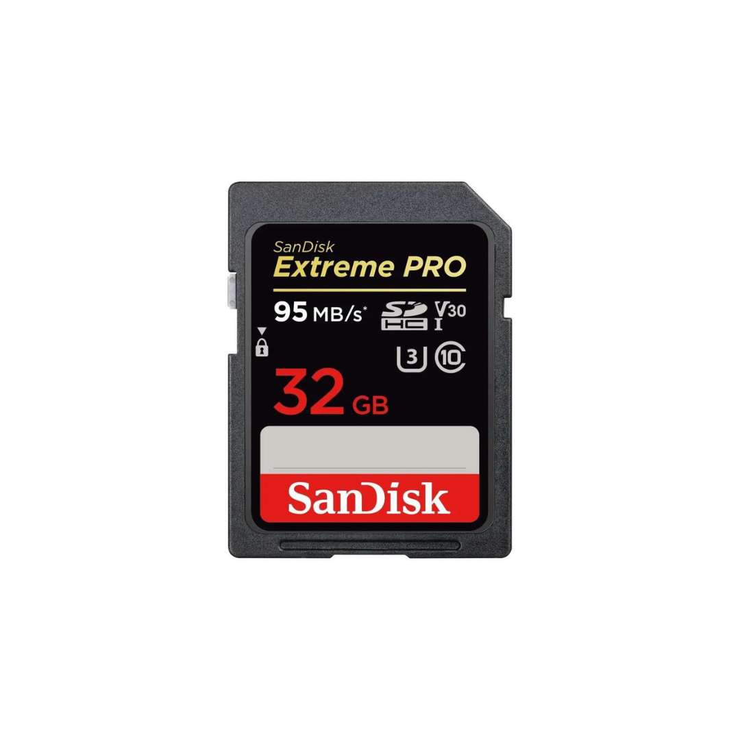SanDisk 32GB Extreme PRO SDHC UHS-I Memory Card - C10, U3, V30, 4K UHD, SD Card - SDSDXXO-032G-GN4IN