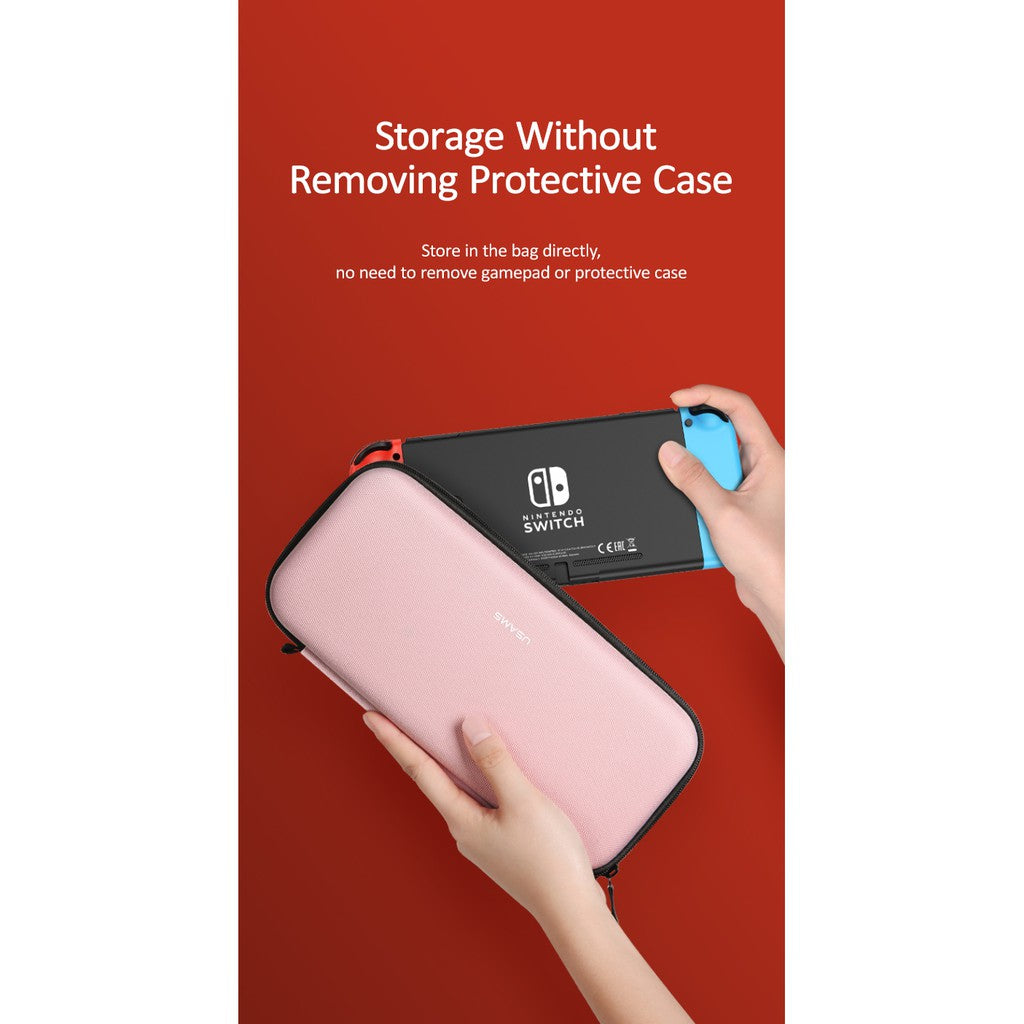 USAMS Nintendo Switch/Lite Portable Travel Carrying Bag Pouch Storage Case -Pink