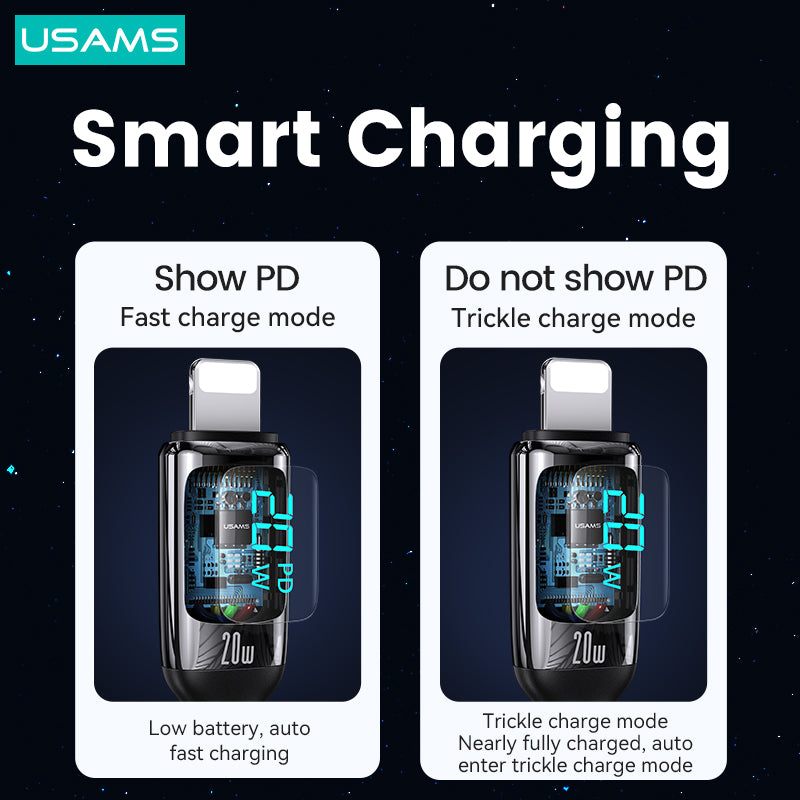 USAMS Braided USB Charging Cable Charger Data Cord For iPhone iPad Airpods