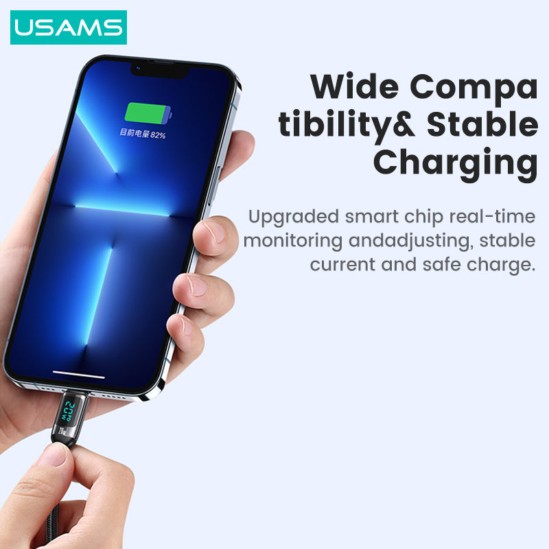 USAMS Braided USB Charging Cable Charger Data Cord For iPhone iPad Airpods