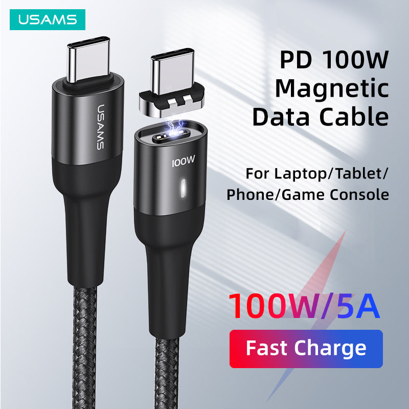 USAMS Magnetic Type C To C Cable Charger Fast Charging Cord For Samsung iPad