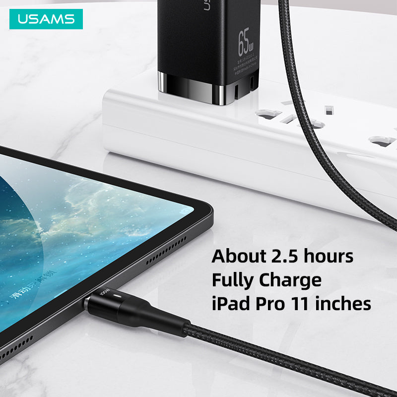 USAMS Magnetic Type C To C Cable Charger Fast Charging Cord For Samsung iPad