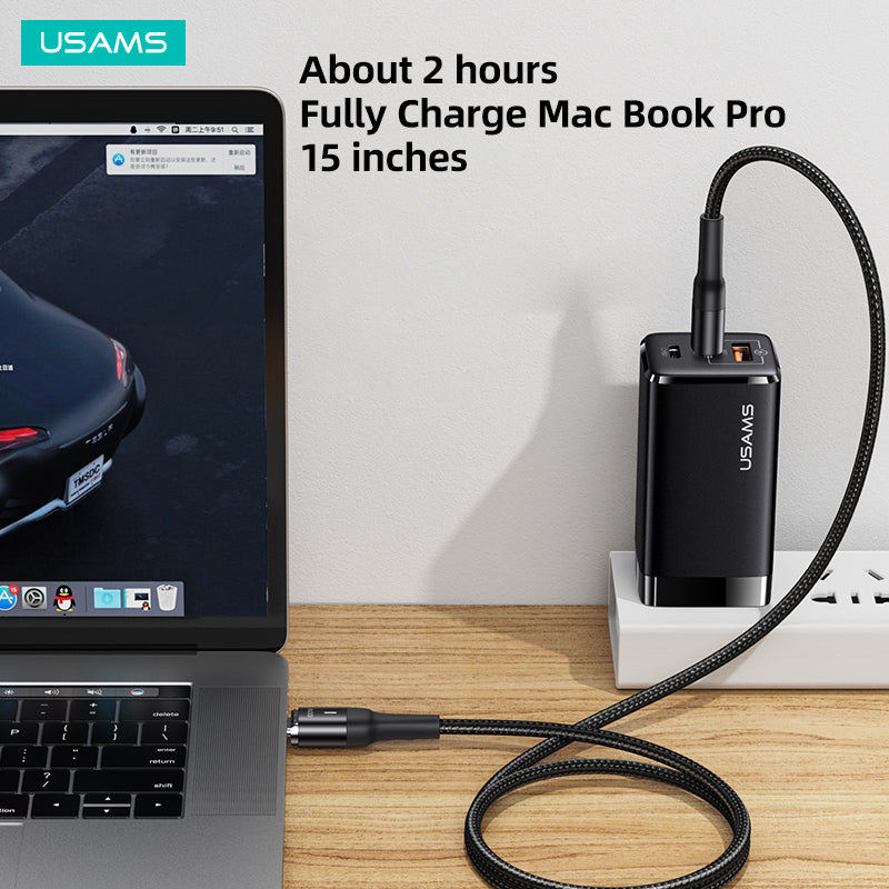 USAMS Magnetic Type C To C Cable Charger Fast Charging Cord For Samsung iPad