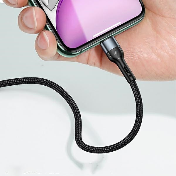 USAMS Braided USB To Lightning Fast Charging Cable Data Cord US-SJ448 U55 For iPhone 14 13 12 11 XS Pro Max iPad - 1m, Green