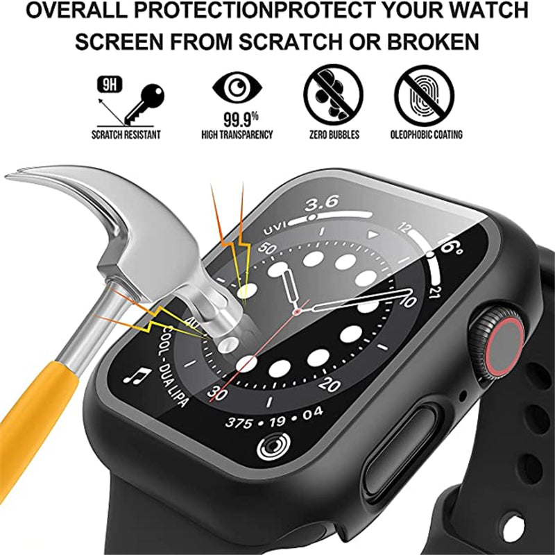 Everlab Apple Watch 49mm 45mm 44mm 42mm 41mm 40mm 38mm Shockproof Tempered Glass Case Glass 360 Cover