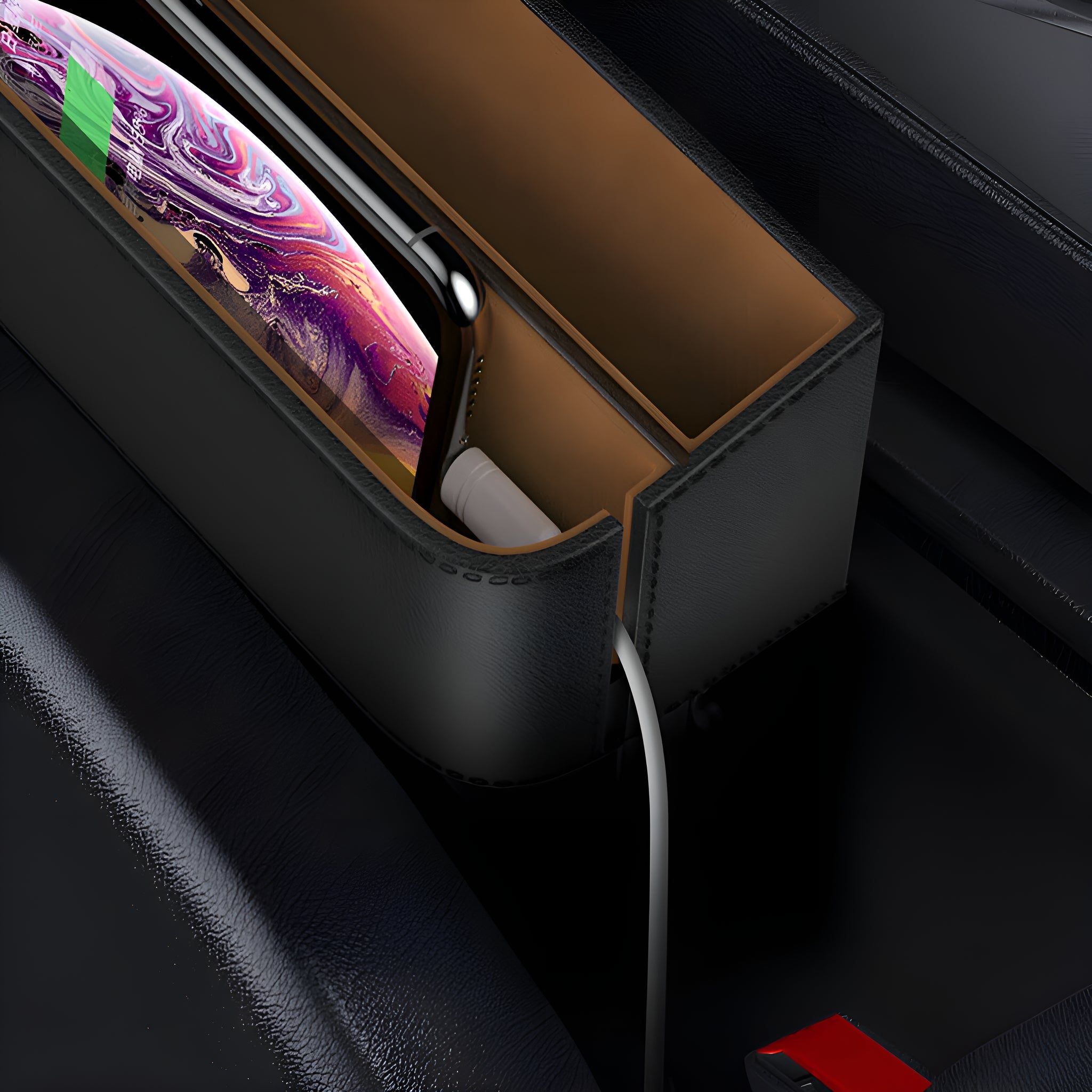 Baseus Universal Leather Car Organiser Auto Seat Gap Storage Box For Pocket Organizer Wallet Cigarette Keys Phone Holders