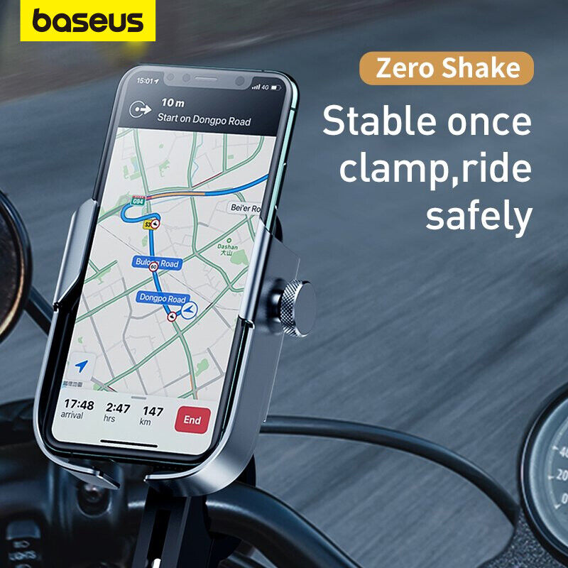 Baseus Mobile Phone Holder Handlebar Mount 360° Rotation For Motorcycle Bicycle Handsfree