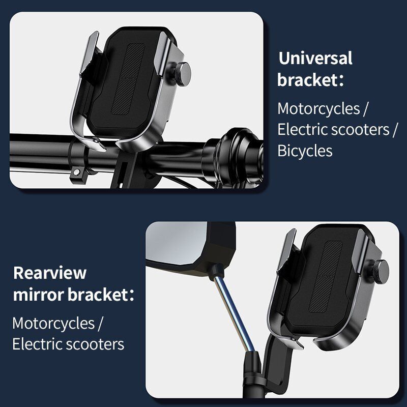 Baseus Mobile Phone Holder Handlebar Mount 360° Rotation For Motorcycle Bicycle Handsfree