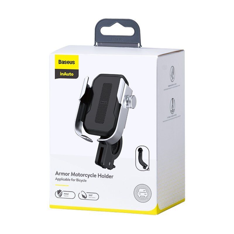 Baseus Mobile Phone Holder Handlebar Mount 360° Rotation For Motorcycle Bicycle Handsfree