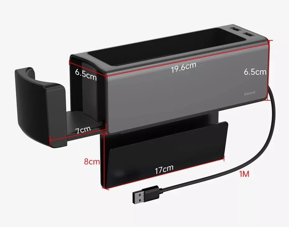 Baseus Universal Deluxe Metal Car Organiser Auto Seat Gap Storage Box For Pocket Organizer Wallet Cigarette Keys Phone Holders