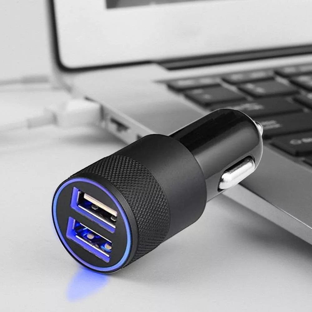 Everlab 12V Car Cigarette Lighter Socket Dual QC3.0 USB Ports Fast Charger Power Adapter with Type-C Cable